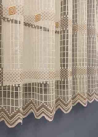 Тюль сетка VR-Textil Juli № 1872т Арка на кухню цвет янтарный с карамельным 500х150 см (53-0173) Киев