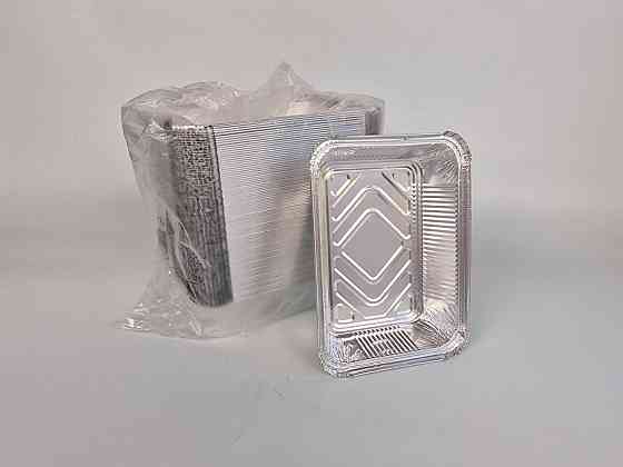 Прямокутний контейнер із харчової алюмінієвої фольги 960 мл SP64L 100 штук (NEW) (1 пачка) Харків