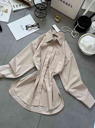 Жіноча базова сорочка на ґудзиках із бавовни Бежевий, 46/48 Одеса