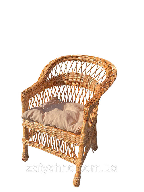 Крісло плетене з подушкою Київ - фото 5