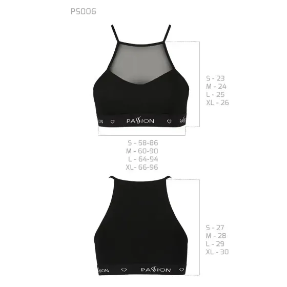 Спортивний топ з прозорою вставкою Passion PS006 TOP L, black Львів