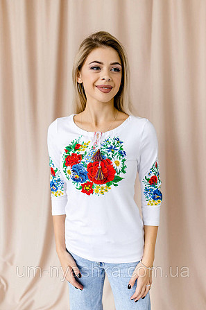 Вишиванка з рукавом 3/4 "Марсель" жіноча футболка вишиванка Кривий Ріг - фото 1