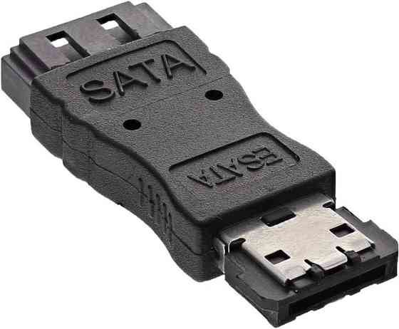 Адаптер InLine 27502 чорний eSATA Male→SATA Female 7-pin для ПК/ноутбуків/консолей підключення даних Київ