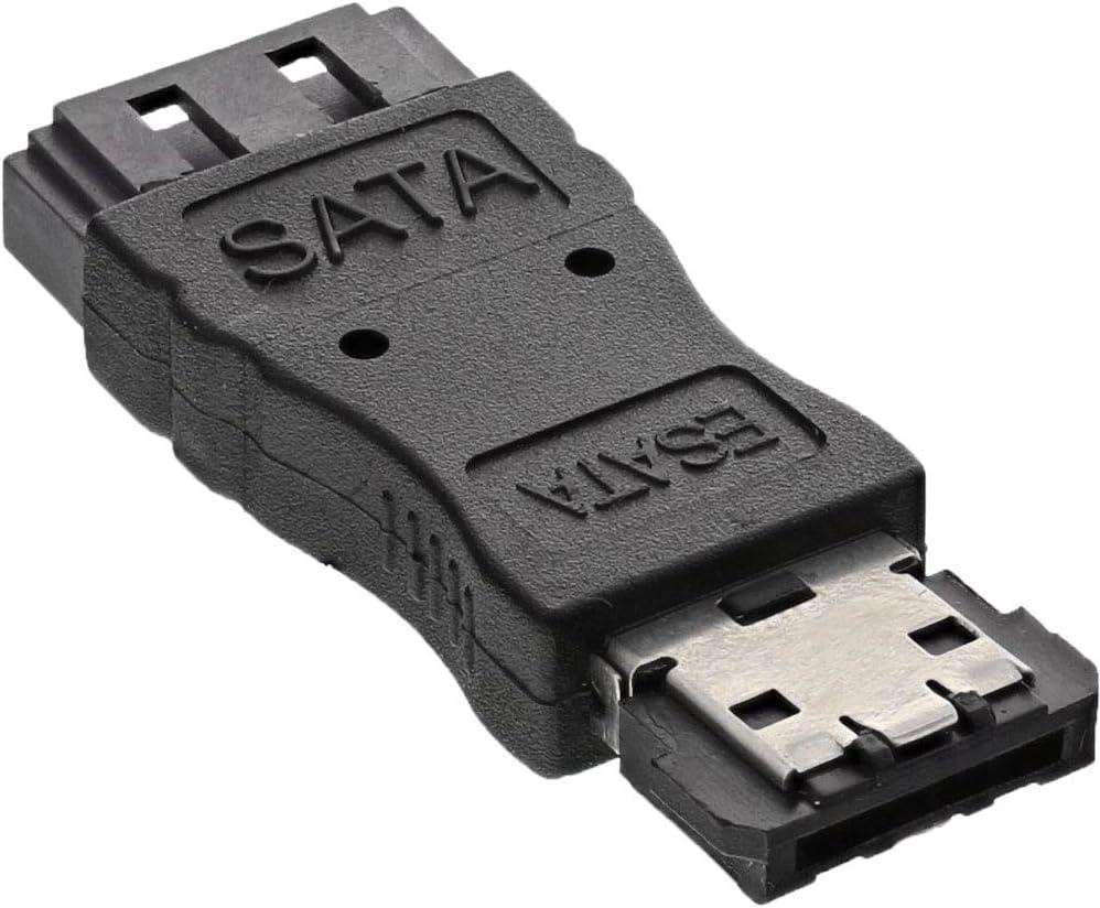 Адаптер InLine 27502 черный eSATA Male→SATA Female 7-pin для ПК/ноутбуков/консолей подключения данных Киев - изображение 1