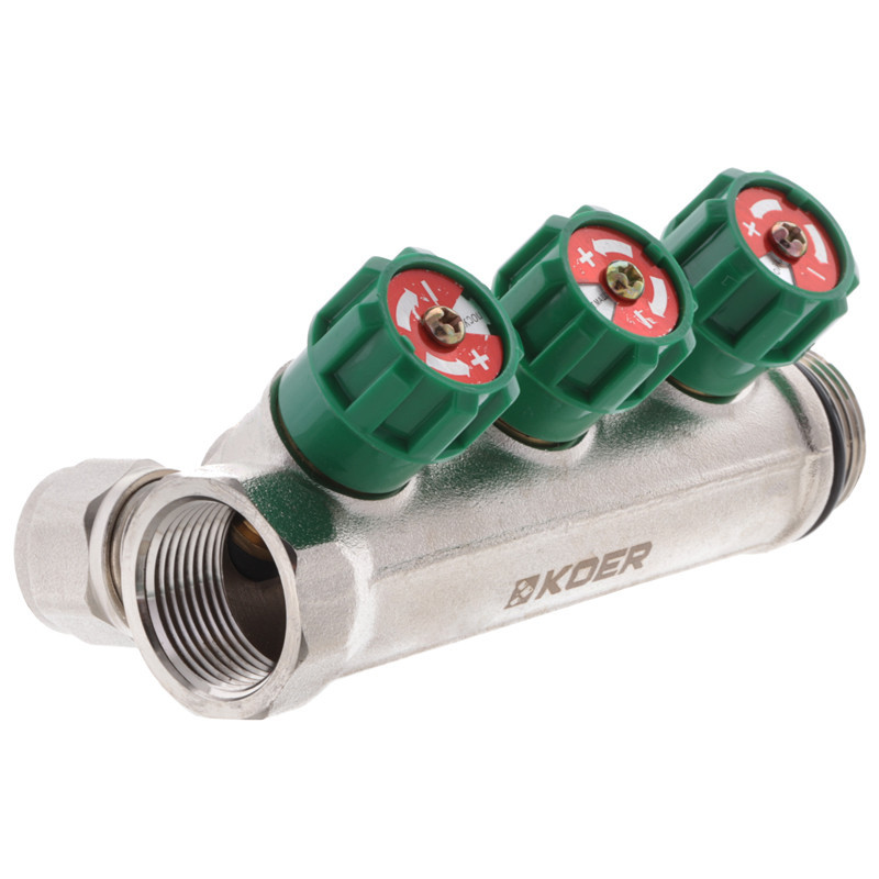 Колектор вентильний з фитингом Koer KR.1123-3 3/4"x3 ways (KR2830) Київ - фото 2