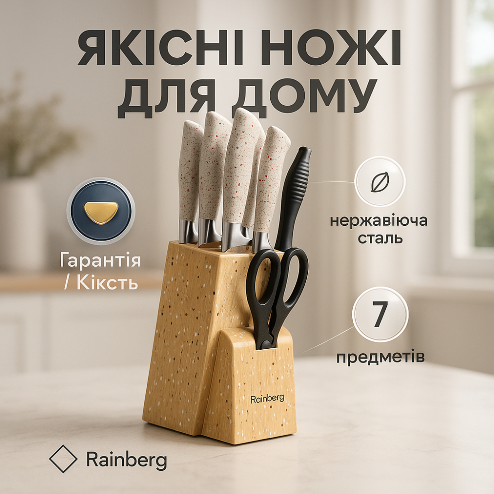 Набор ножей со стильным дизайном, Хорошие кухонные ножи для бытового использования, Набор ножей бытовой DZ-10 Львов - изображение 12