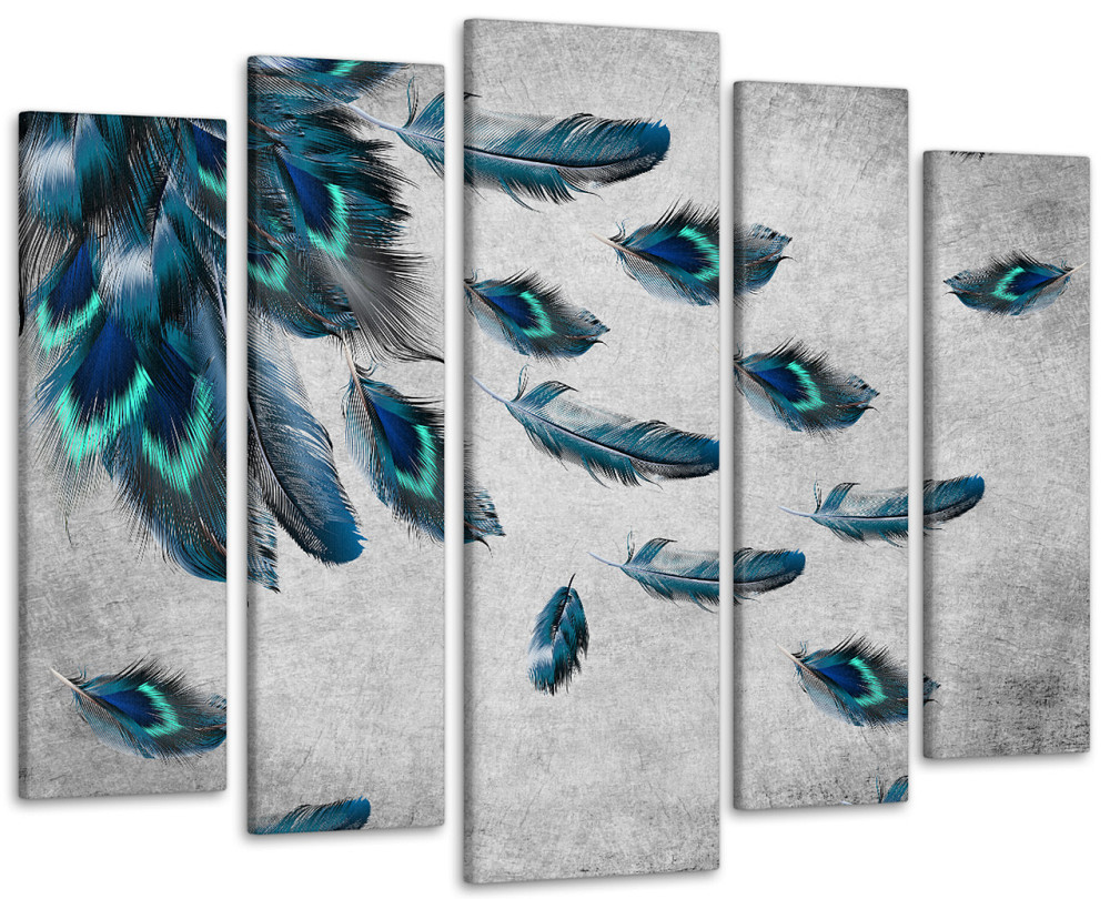 Модульна картина у вітальню / спальню Абстракція Пір'я Art-450_5 ( 80х118см ) Київ - фото 1