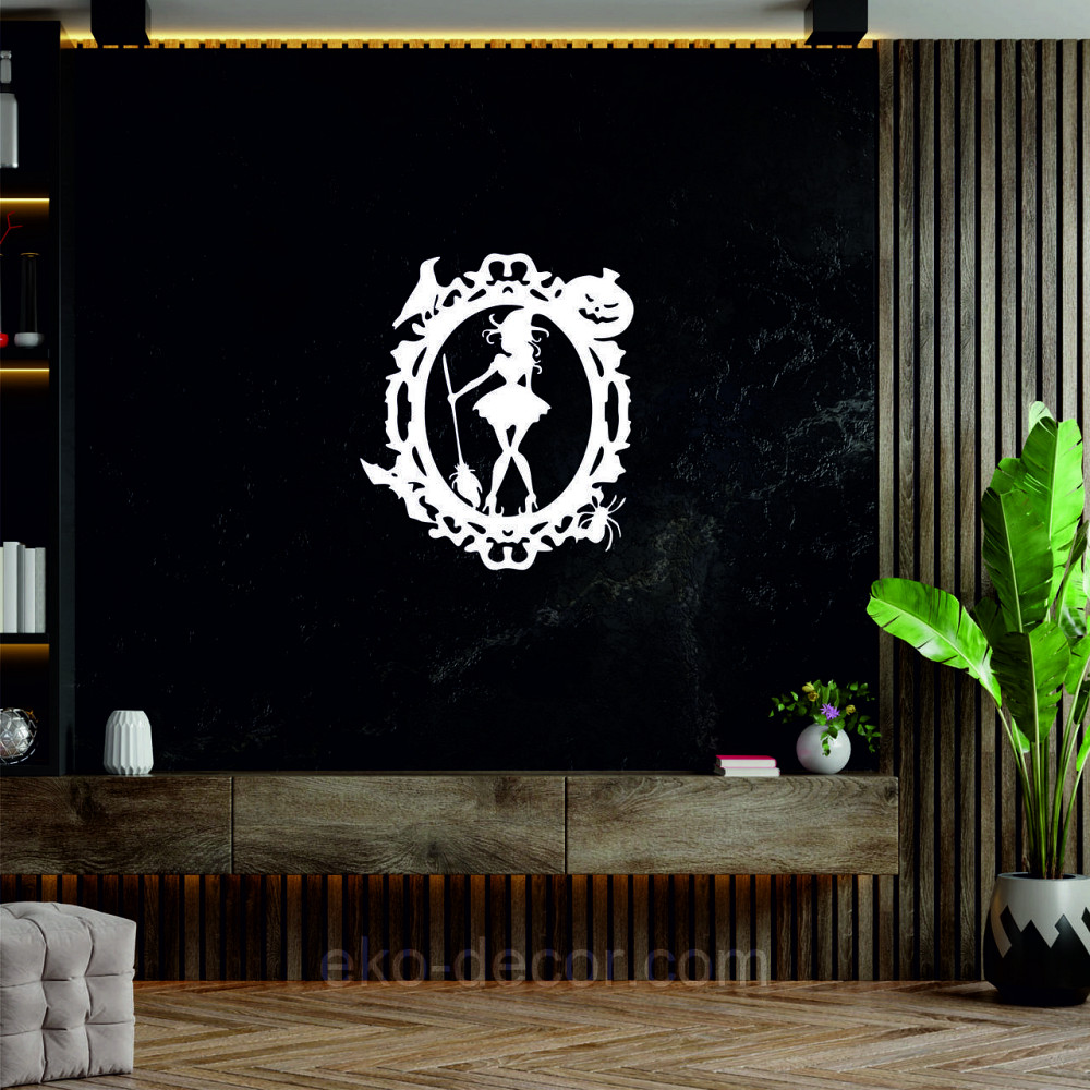 Декоративное настенное Панно «Ведьма с веником», Декор на стену 90*77 см, Белый Киев - изображение 8