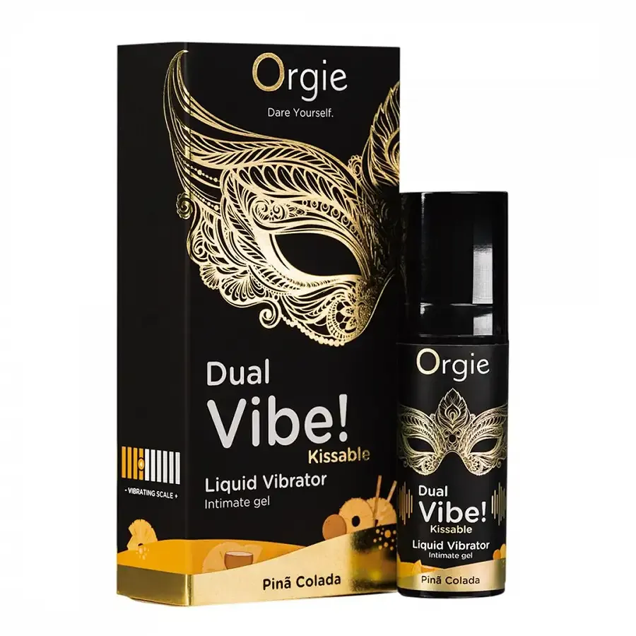 Рідкий вібратор Orgie - Dual Vibe! Pina Colada Kissable Liquid Vibrator (15 мл) Львів - фото 1