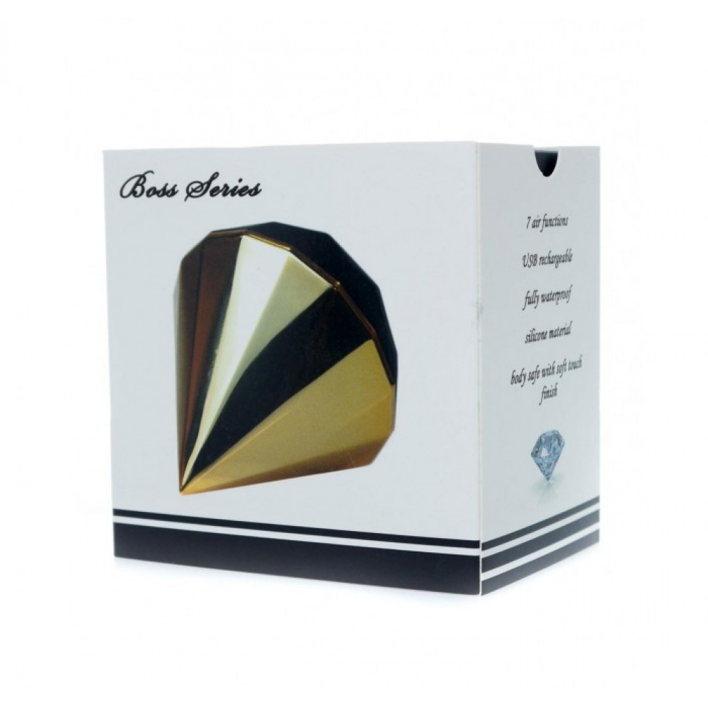 Вакуумний стимулятор клітора Diamond Air Massager USB 7 Function золотий Sex Aura Київ - фото 2