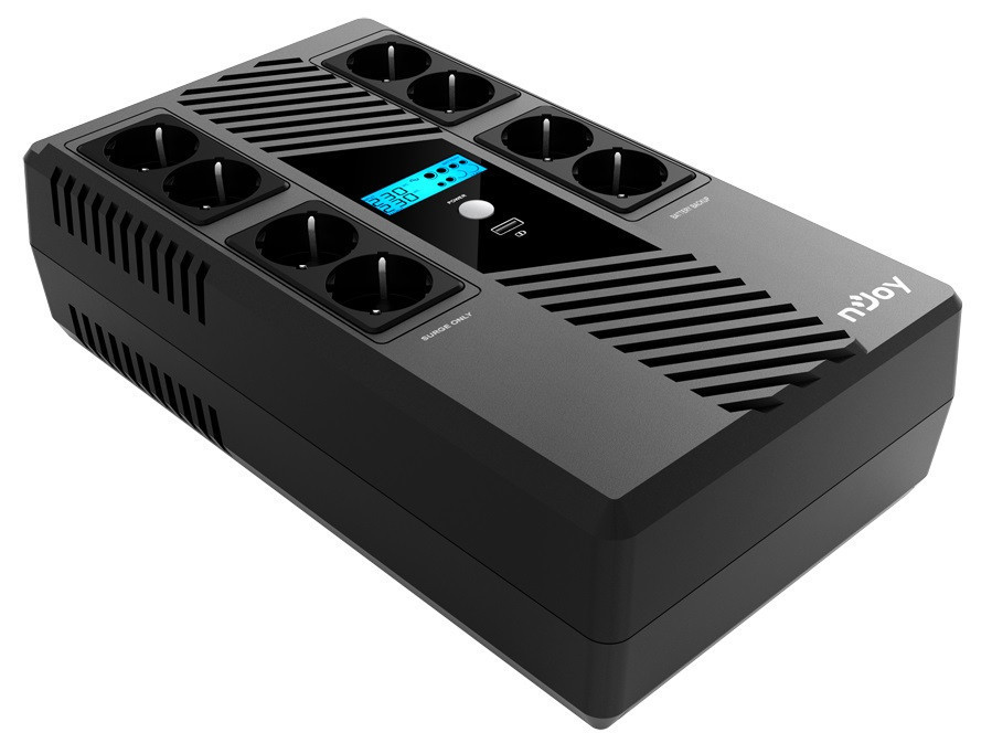 ДБЖ NJOY Token 800 (UPCSBLS680TTOAZ01B), Lin.int., 8 x Schuko, USB, LCD, пластик ( Чорний ) Харьков - изображение 1