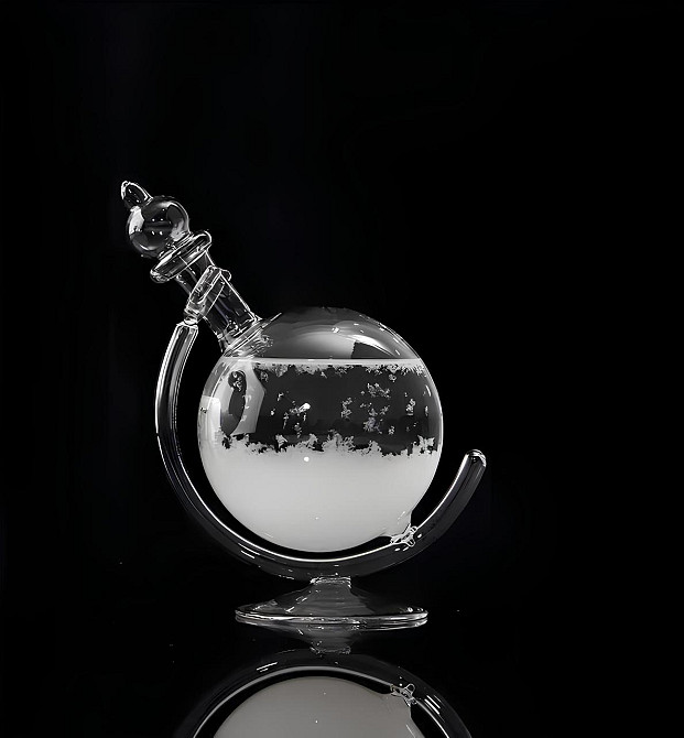 Барометр Штормгласс RESTEQ большой глобус, капля Storm Glass на стеклянной подставке, декоративный и метеорологический прибор для Киев - изображение 5
