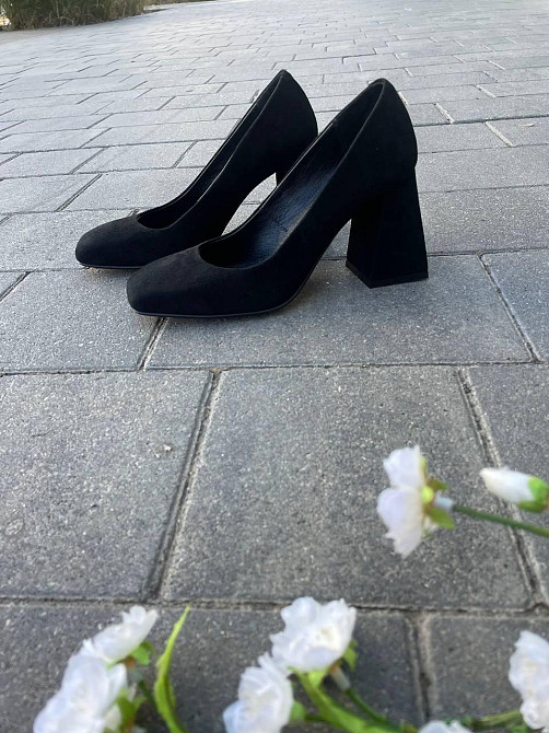 SEE SEVEN Туфлі жіночі на товстих підборах 8 см. з натуральної замші / велюр весна - осінь 1392 Коломия - фото 9