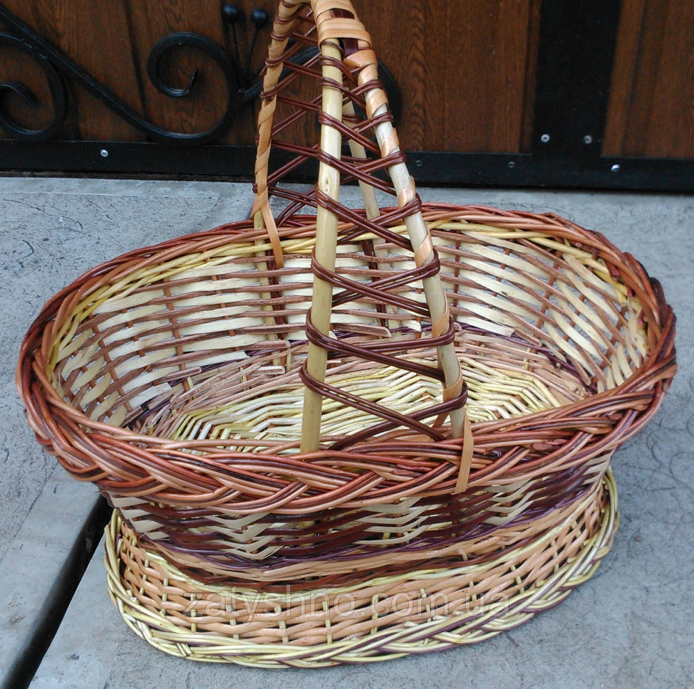 Кошик подарунковий з лози з забарвленням Київ - фото 2