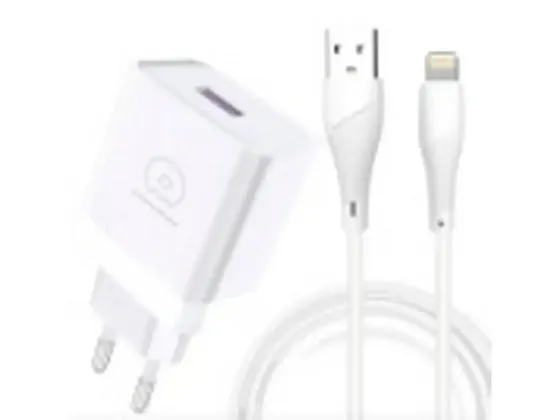 Зарядний пристрій 220В 5В/9В/12В 18Вт QC3.0 USBx1 з кабелем USB - Lightning WUW-T95 для портативних  Київ