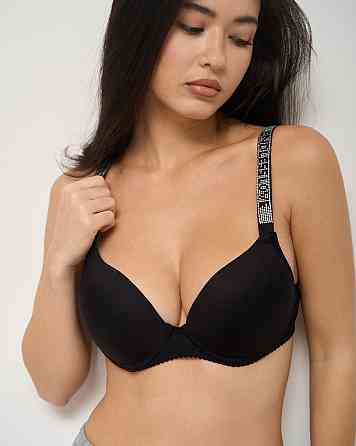 Бюстгальтер Nicoletta с паетками на шлейках (75В-90В) с Push-up 80576 80B, Черный Киев