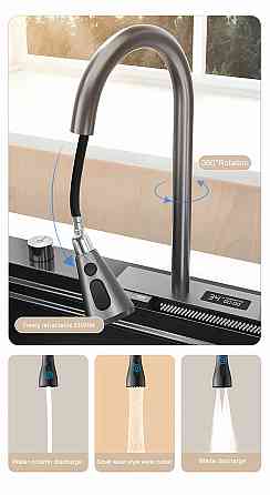 Кухонна раковина водоспад Willda, кухонна мийка водоспад темно-сіра 75х46х22 (907651157) Київ