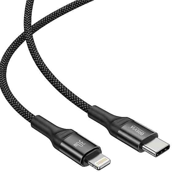 Кабель Brevia Type-C to Lightning 30W 1м, чорний box (56100BCLC1) Львів