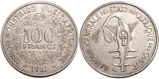 100 франков 1967,69,72 Западная Африка (Д) Полтава