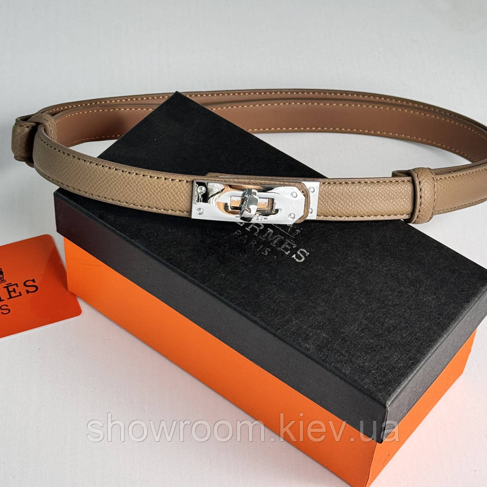 Женский кожаный ремень Hermes Гермес (280-2) тауп Киев - изображение 3