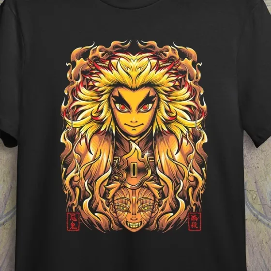 Футболка для подростка мальчика с принтом Клинок, рассекающий демонов Ренгоку Размер 160 Anime10074 Днепр