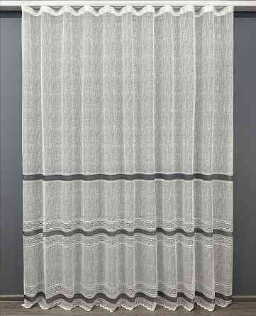 Тюль VR-Textil 1551т Bari Жакард Молочний з сірим 250х270 см (42-1421) Київ