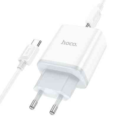 Зарядний пристрій HOCO C105A Stage 1xUSB-C PD20W + 1xUSB QC3.0 + cable USB-C to USB-C White (6931474782922) Вінниця
