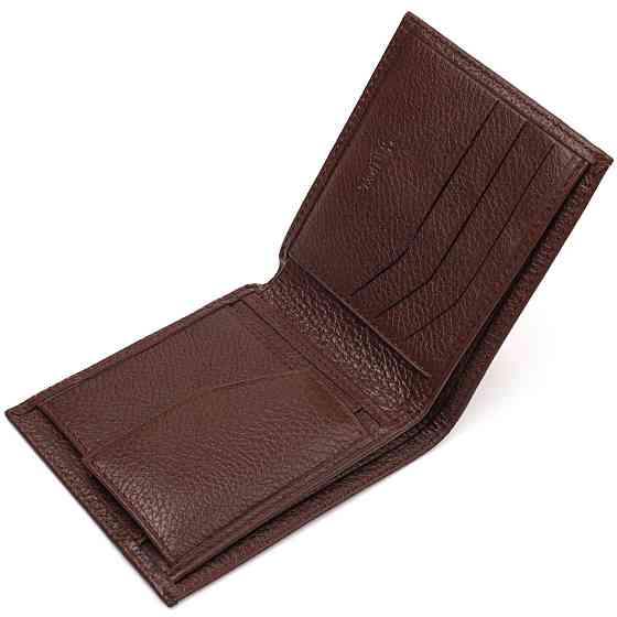 Чудовий чоловічий портмоне з натуральної зернистої шкіри CANPELLINI 21775 Коричневе Київ