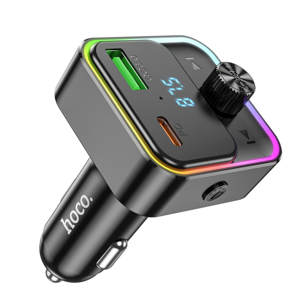 АЗП з FM-модулятором HOCO E81 Fantasy PD30W+QC3.0 car BT FM transmitter Black (6942007612296 ) Київ - фото 1