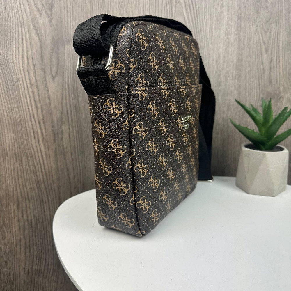 Стильна чоловіча сумка планшетка на плече стиль Guess, сумка-планшетка Гесс чорна ( 13258 ) Харьков - изображение 4