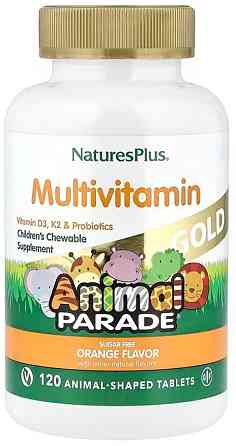 Вітаміни для дітей Nature's Plus Animal Parade Gold Child Child Childimemin 120 жувальних таблеток апельсин Київ