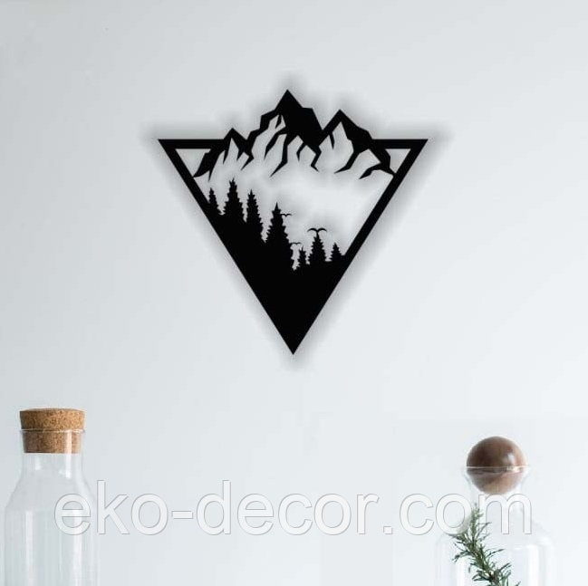 Декоративное настенное Панно «Гора»  Декор на стену 70*70 см, Черный Киев - изображение 5