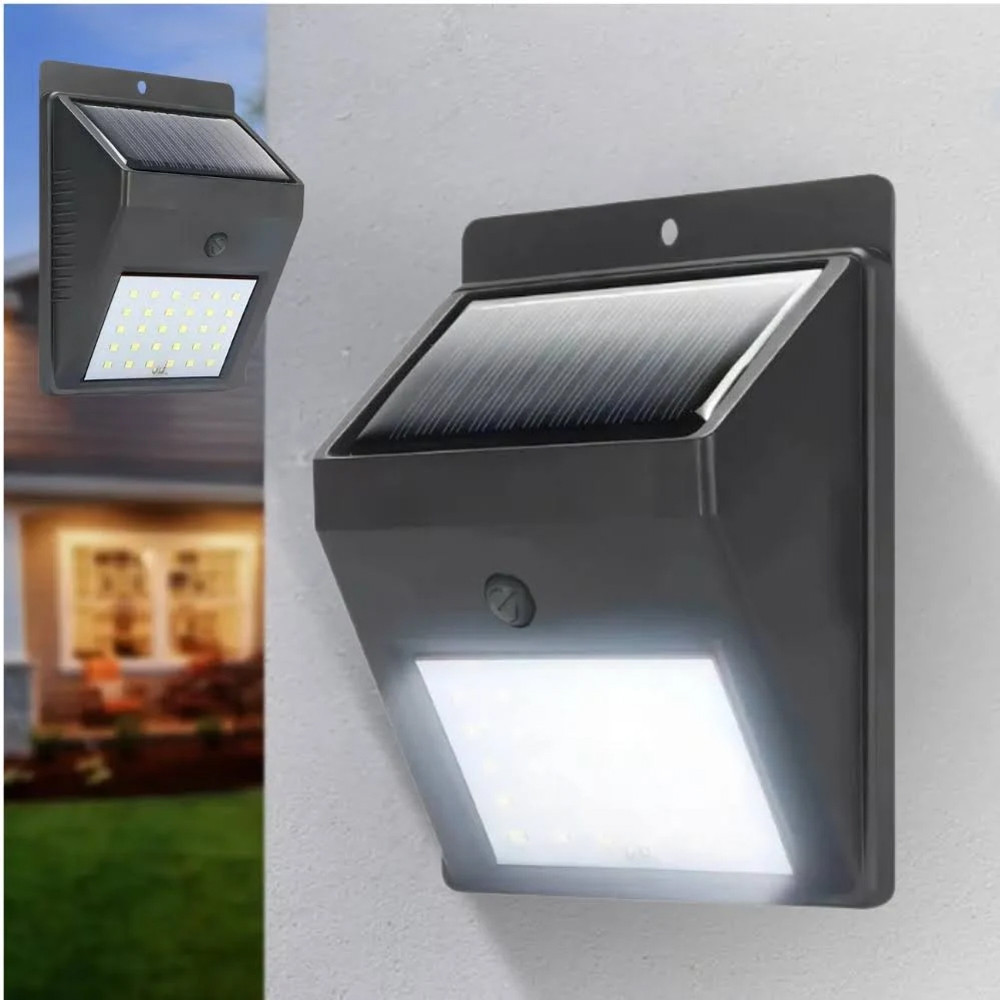 Вуличний ліхтар на сонячній батареї, 20LED / Світлодіодний настінний світильник / Фасадний прожектор Київ - фото 7