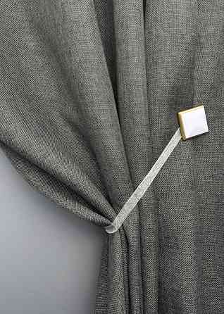 Магніти для штор і гардин Квадрат двосторонні набір 2 шт Золотистий з білим (81-277) Київ