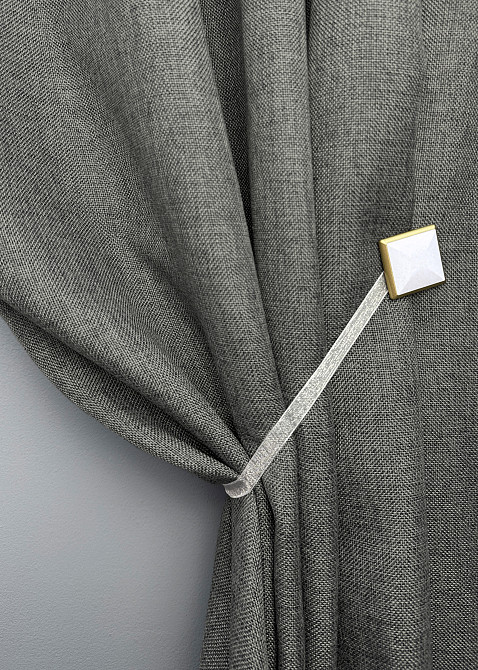 Магниты для штор и гардин Квадрат двусторонние набор 2 шт Золотистый с белым (81-277) Киев - изображение 6