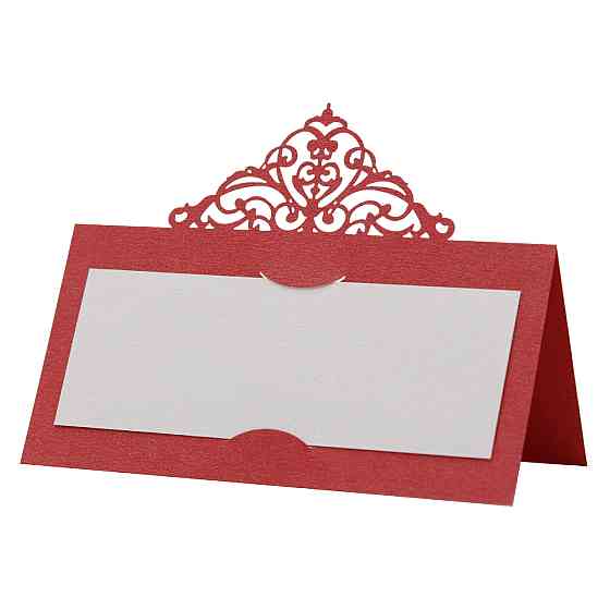 Іменні картки на стіл 10 штук 90 на 45 мм червоний Київ