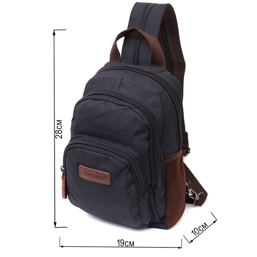 Интересный рюкзак из полиэстера с большим количеством карманов Vintage 22148 Черный Киев - изображение 3