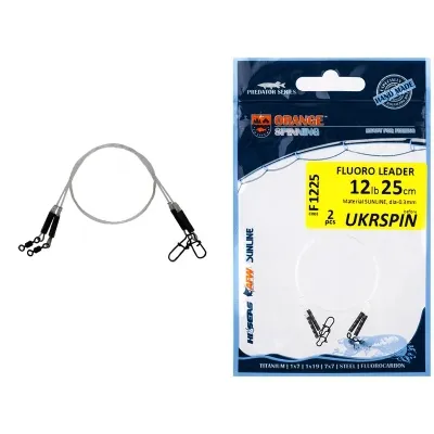 Повідець Ukrspin Orange Spinning Fluoro Sunline 20см 14кг(30lb)/0.6 мм (2шт/уп) (1590.03.21) Вінниця - фото 1
