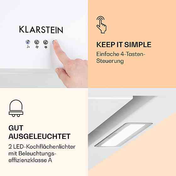 Люстра острівна витяжка 596 м3/год LED-панель EEC A біла (Німеччина, читати опис) Рівне