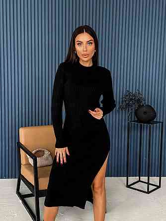 Женское романтическое вязаное платье в длине меди двойная вязка акрил+шерсть Одесса