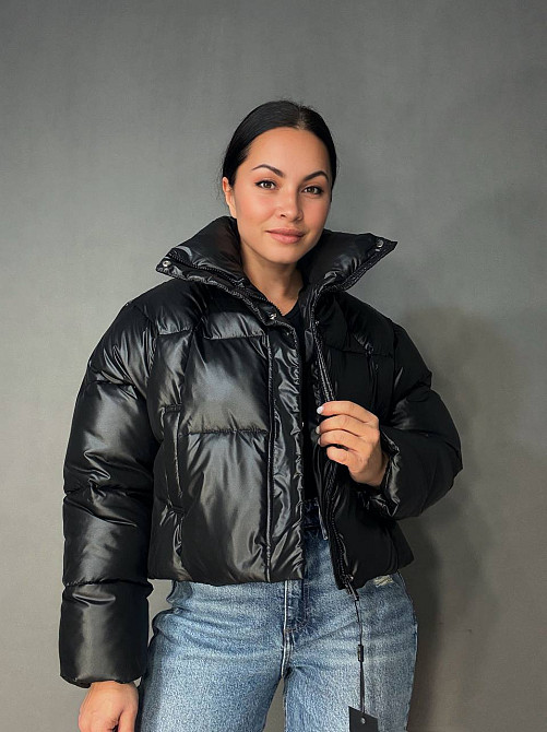Куртка жіноча Lady Yep 30083 пуффер коротка глянцева чорна, чорний, M Київ - фото 6