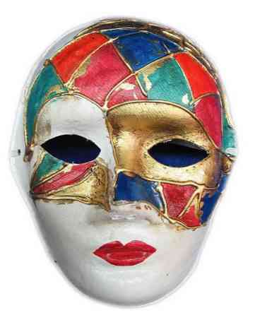Маска карнавальна венеціанська Арлеклін Київ