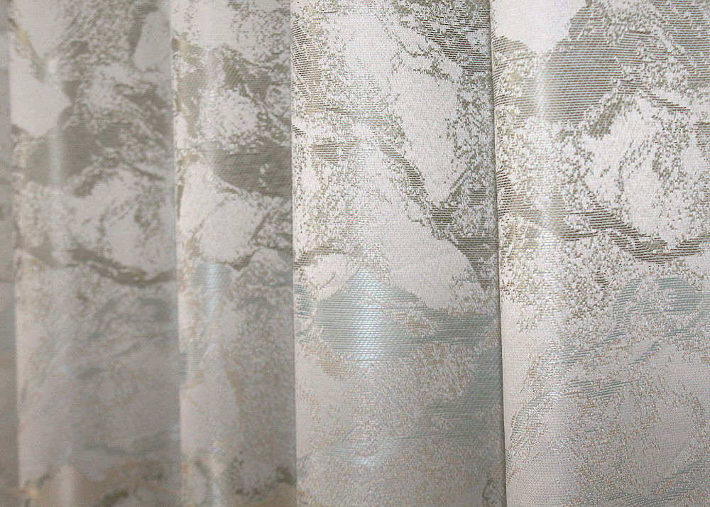 Комплект готовых штор VR-Textil Жаккард Мрамор Al3 № 1599ш Молочный с бежевым 145х270 см 2 шт (33-0558) Киев - изображение 7