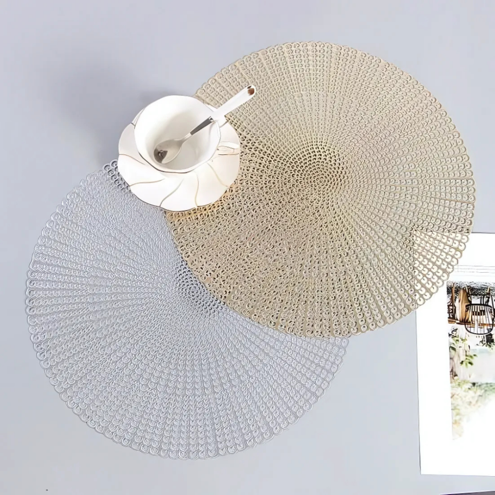 Сервірувальна серветка під гаряче кругла, килимок сервірувальний сріблястий, набір 2 шт Кам'янець-Подільський - фото 2