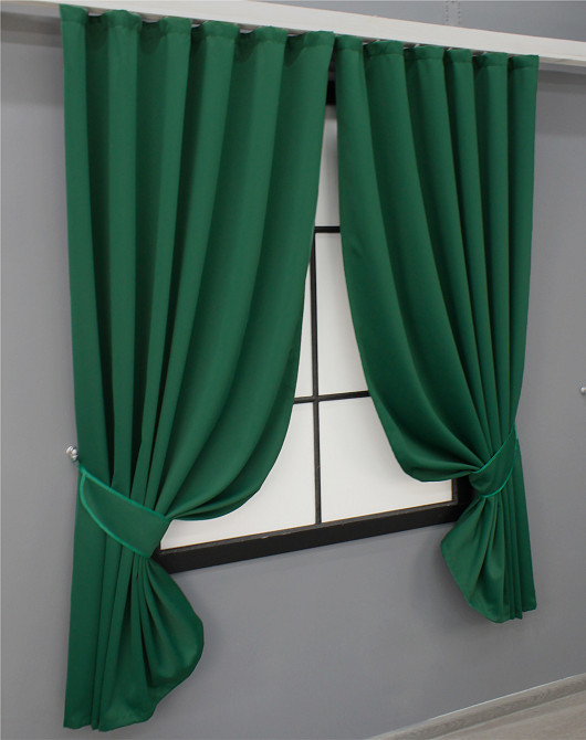 Комплект штор коротких VR-Textil Блэкаут Midnight № 1398ш 140х170 см 2 шт Зеленый (35-0160) Киев - изображение 2