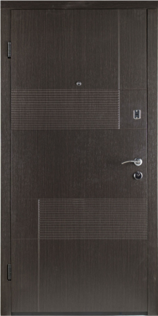 Двері вхідні Наші Двері МЕГА ПВХ Ескада 1 Венге горизонт темний 860х2040 мм Київ