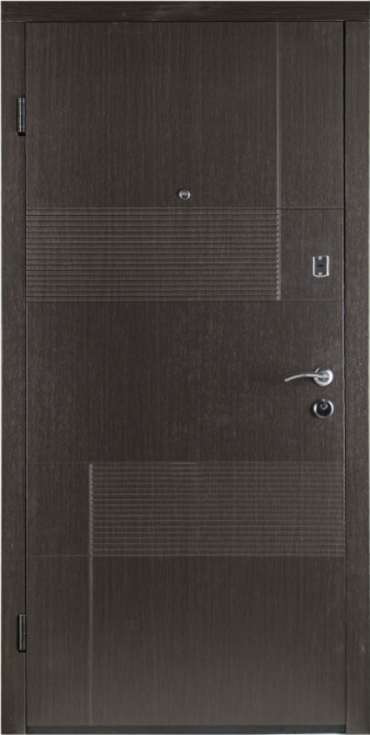 Двері вхідні Наші Двері МЕГА ПВХ Ескада 1 Венге горизонт темний 860х2040 мм Київ - фото 1