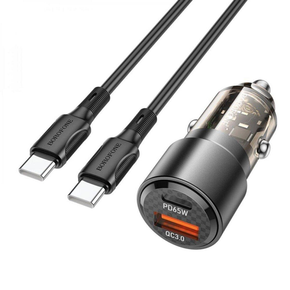 Автомобільний зарядний пристрій BOROFONE BZ20A Smart 83W dual port PD65W+QC3.0 set BZ20ACCTB Одеса - фото 1