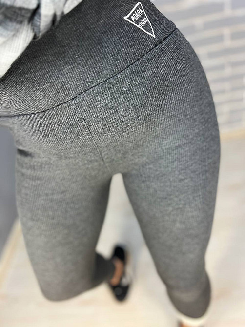 Лосини жіночі Ластівка 5247 рубчик широкий пояс утеплені на хутрі сірі, сірий, L Київ - фото 9