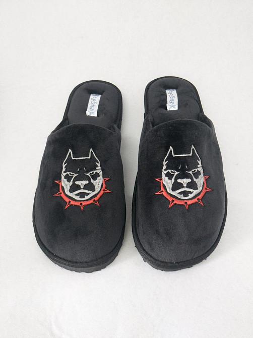 Тапочки кімнатні чоловічі закриті для дому PaGo "Пітбуль" чорні Одесса - изображение 2